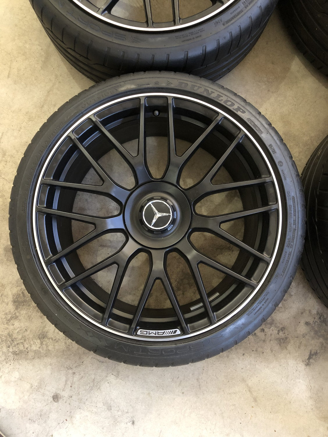 OEM 19” Mercedes-Benz C63 AMG Wheels & Tires – Matte Black