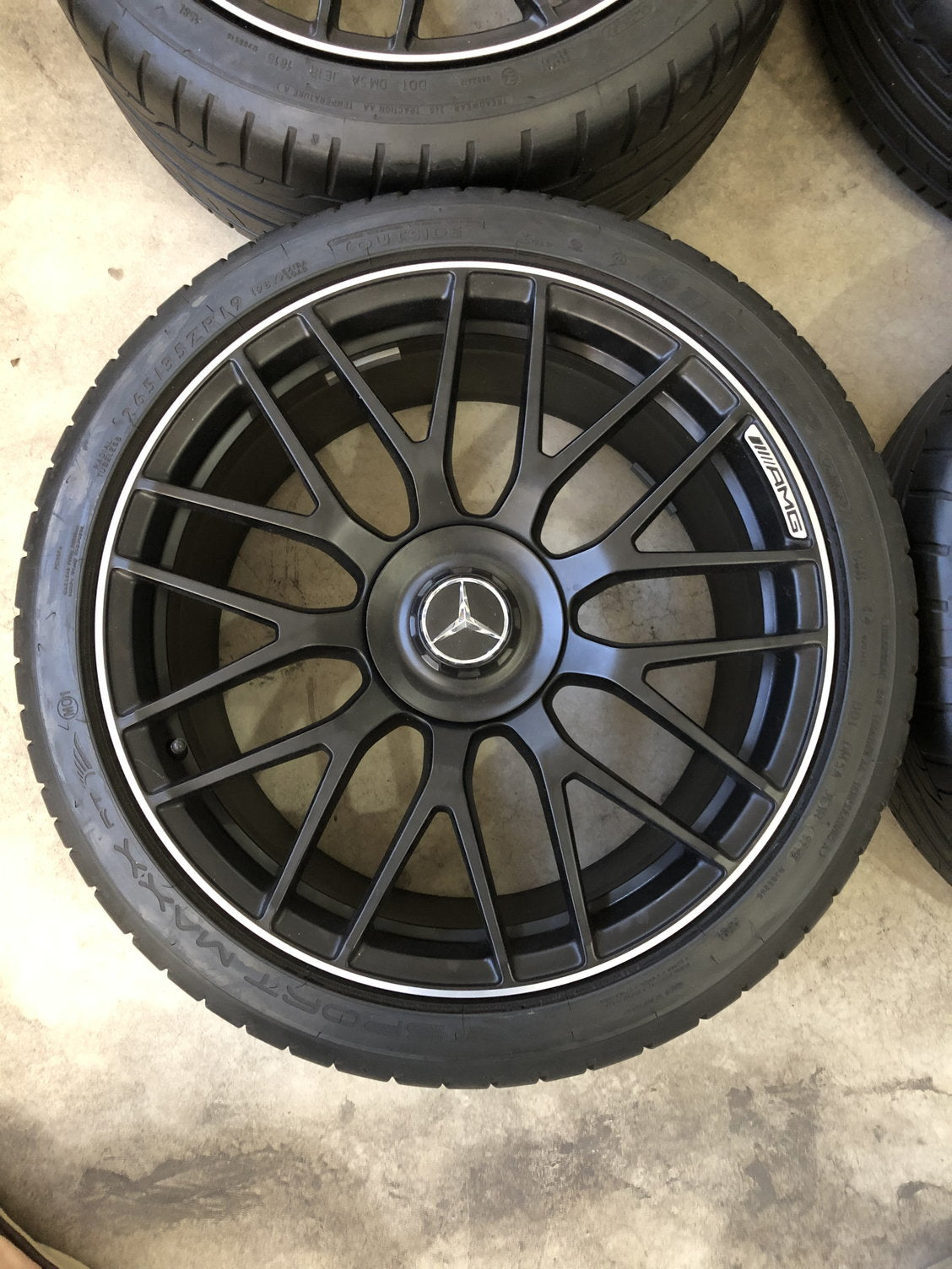 OEM 19” Mercedes-Benz C63 AMG Wheels & Tires – Matte Black